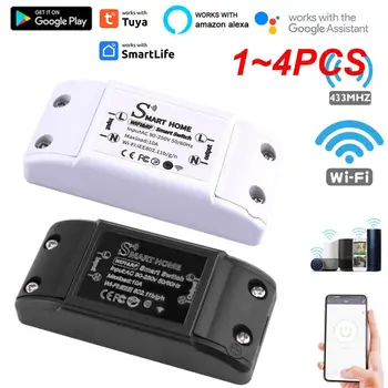 1~4TK Tuya Wifi Smart Switch RF 433Mhz Juhtmevaba Kaugjuhtimispuldi Taimer Relee hääljuhtimine Smart Koju Alexa