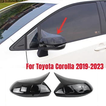 Läikiv Must HÄRG Sarvedest Pool Ust Rearview Mirror Cover Sisekujundus ühise Põllumajanduspoliitika Osad, Toyota Corolla 2019-2023
