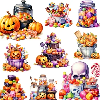 20Pcs/Pack Halloween Candy Kleebis DIY Käsitöö Scrapbooking Album Junk Teataja Dekoratiivsed Kleebised