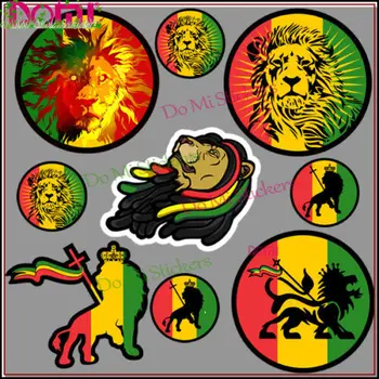 Isiksus 9x Rasta Aufkleber Vinüül Kleebis Auto Lõvi Juuda Reggae Rastafari Jamaica Kaitseraua Mootorratta Tuning Sülearvuti Decal